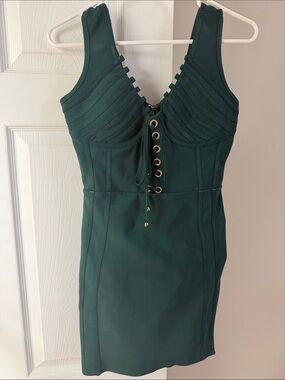 Lace-Up Bodycon Mini Dress